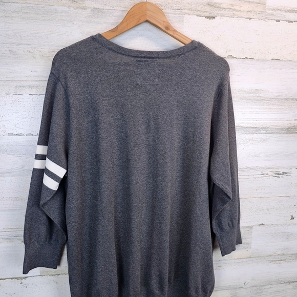 U.S. Polo Assn. Womens V-Neck Varsity Cardigan Sweater 2X Gray University Preppy - Picture 7 of 9